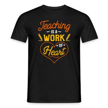 Enseigner un travail de coeur école Nerd drôle enseignant - T-shirt homme - noir - Devant - AI Model Male 178 light (178cm)