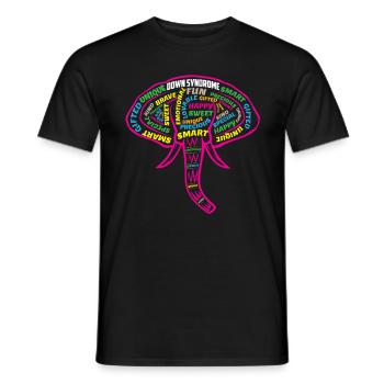 Éducation spéciale de sensibilisation aux éléphants du syndrome de Down - T-shirt homme - noir - Devant - AI Model Male 178 light (178cm)