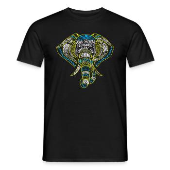 Éducation spéciale de sensibilisation aux éléphants du syndrome de Down - T-shirt homme - noir - Devant - AI Model Male 178 light (178cm)