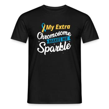 My Extra Chromosome Down Syndrome Awareness Sped T - Men's T-Shirt - black - Front - AI Model Male 178 light (178cm)