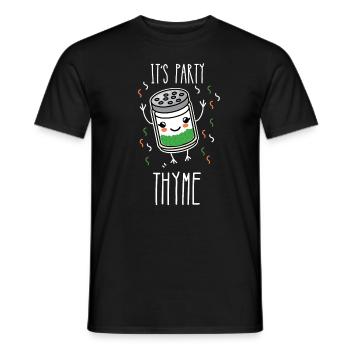 It's Party Thyme Herb Pun - Men's T-Shirt - black - Front - AI Model Male 178 light (178cm)