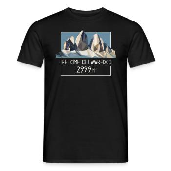 Drei Zinnen Tre Cime Dolomites E5 Tyrol du Sud Retro - T-shirt homme - noir - Devant - AI Model Male 178 light (178cm)
