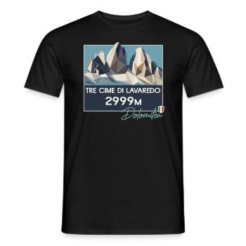 Drei Zinnen Tre Cime Dolomites E5 Tyrol du Sud Retro - T-shirt homme - noir - Devant - AI Model Male 178 light (178cm)