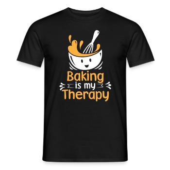La pâtisserie est ma thérapie Cake Artist Baker Cupcake - T-shirt homme - noir - Devant - AI Model Male 178 light (178cm)
