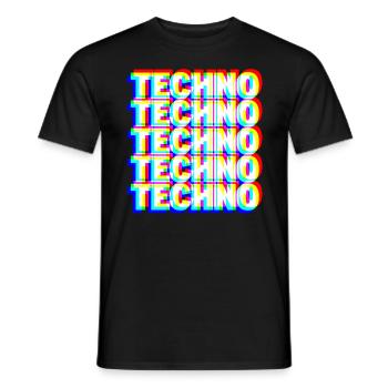 TECHNO DJ Raver Goa Rave Party Festival Cadeau - T-shirt homme - noir - Devant - AI Model Male 178 light (178cm)
