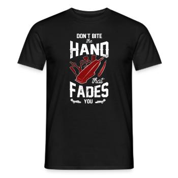 Don't Bite The Hand That Fades You Hair Stylist Ha - Männer T-Shirt - Schwarz - Vorne - AI Model Male 178 light (178cm)