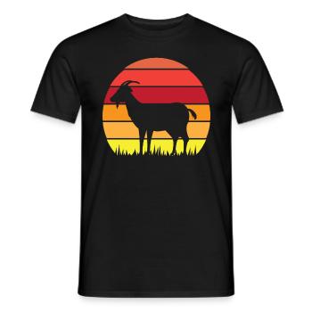 Retro Vintage Sunset Goat Life - Männer T-Shirt - Schwarz - Vorne - AI Model Male 178 light (178cm)