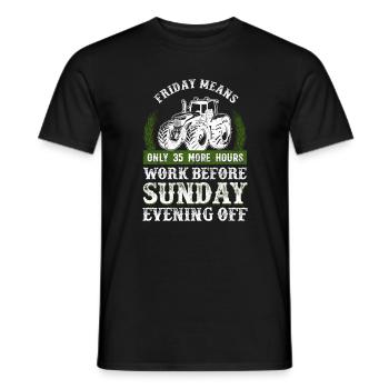 Vendredi Plus d'heures de travail avant dimanche Fermier - T-shirt homme - noir - Devant - AI Model Male 178 light (178cm)