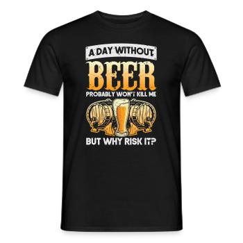 A Day Without Beer Home Brew Craft Beer Glass Keg - Men's T-Shirt - black - Front - AI Model Male 178 light (178cm)