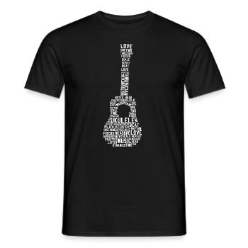 Ukulele Word Cloud Ukulele Player Hawaiian Musicia - Männer T-Shirt - Schwarz - Vorne - AI Model Male 178 light (178cm)