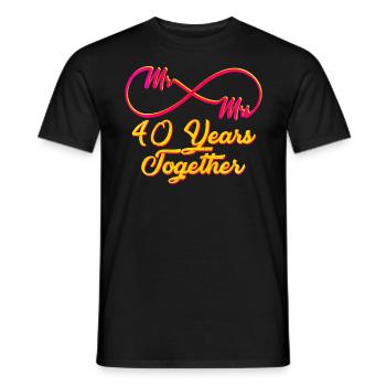 40e anniversaire de mariage - T-shirt homme - noir - Devant - AI Model Male 178 light (178cm)