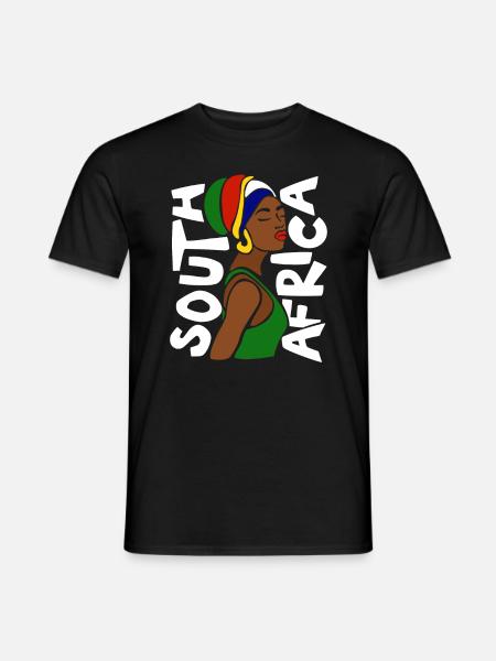 South Africa South African Colors Flag Souvenir - Men's T-Shirt - black
