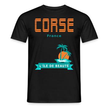 Corsica - the island of beauty - Men's T-Shirt - black - Front - AI Model Male 178 light (178cm)
