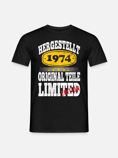 Hergestellt 1974 - Männer T-Shirt - Schwarz
