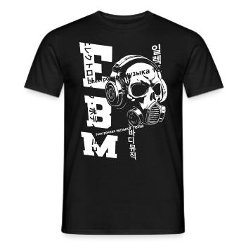 Masques à gaz EBM Crâne - T-shirt homme - noir - Devant - AI Model Male 178 light (178cm)