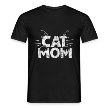 Cat Mom - Funny Cat Sayings - Men's T-Shirt - black - Front - AI Model Male 178 light (178cm)
