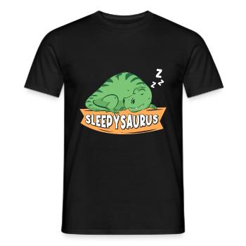 Sleepysaurus Favorite Shawl Shirt Pajamas Din - Men's T-Shirt - black - Front - AI Model Male 178 light (178cm)