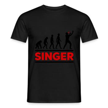 Singer Evolution Music Scene - Men's T-Shirt - black - Front - AI Model Male 178 light (178cm)