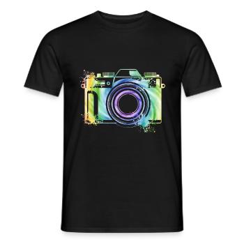 Kamera Fotograf Photographie Kreative Farblich - Männer T-Shirt - Schwarz - Vorne - AI Model Male 178 light (178cm)