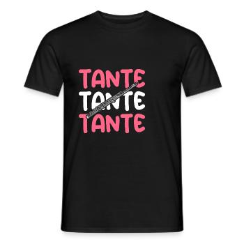 Flutist Aunt Flute - Men's T-Shirt - black - Front - AI Model Male 178 light (178cm)