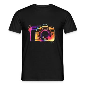 Fotograf Geschenk | Fotografie Kamera Motiv - Männer T-Shirt - Schwarz - Vorne - AI Model Male 178 light (178cm)
