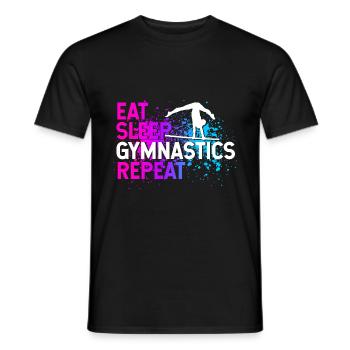 Eat Sleep Gymnastics Repeat Gymnsatik Sport Handst - Männer T-Shirt - Schwarz - Vorne - AI Model Male 178 light (178cm)