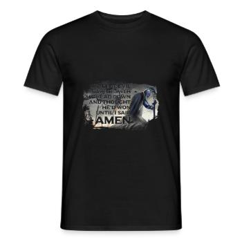 Kampf Teufel Amen Krieger Spruch Kreuzritter - Männer T-Shirt - Schwarz - Vorne - AI Model Male 178 light (178cm)