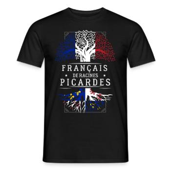 Racines Picardes - T-shirt homme - noir - Devant - AI Model Male 178 light (178cm)