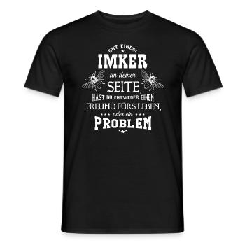 Mit einem Imker an deiner Seite.png - Männer T-Shirt - Schwarz - Vorne - AI Model Male 178 light (178cm)