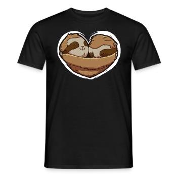 Paresseux de la Saint-Valentin - T-shirt homme - noir - Devant - AI Model Male 178 light (178cm)