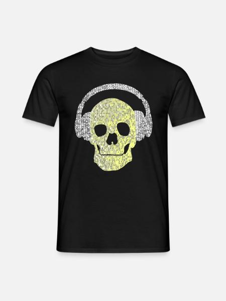 Skull with Headphone Shirt Men and Women - Men's T-Shirt - black