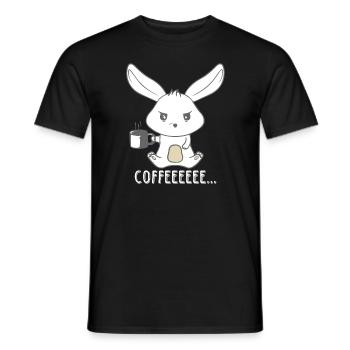 Angry and sleepy coffee rabbit - Men's T-Shirt - black - Front - AI Model Male 178 light (178cm)