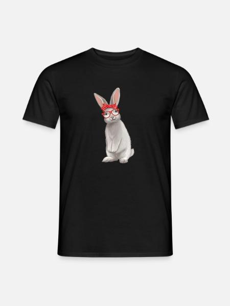 Rabbit bunny rabbit gift birthday retro - Men's T-Shirt - black