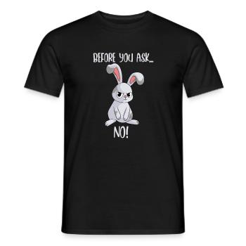 Bunny Befor you ask ... PAS de lapin drôle - T-shirt homme - noir - Devant - AI Model Male 178 light (178cm)