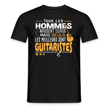 Guitariste Guitare Musique Humour Musicien Noël - T-shirt homme - noir - Devant - AI Model Male 178 light (178cm)