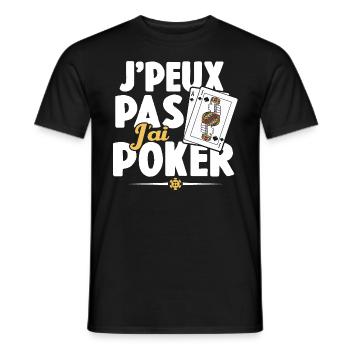 Je Peux Pas J'ai Poker Cadeau - T-shirt homme - noir - Devant - AI Model Male 178 light (178cm)