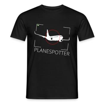 Planespotter Aircraft Watch Gift - Men's T-Shirt - black - Front - AI Model Male 178 light (178cm)