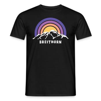 Breithorn 4164 Valais Zermatt Mountain hiking Switzerland - Men's T-Shirt - black - Front - AI Model Male 178 light (178cm)