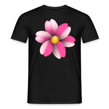 fleur rose - T-shirt homme - noir - Devant - AI Model Male 178 light (178cm)