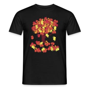 Tree in Autumn losing its Cat Leaves - Men's T-Shirt - black - Front - AI Model Male 178 light (178cm)