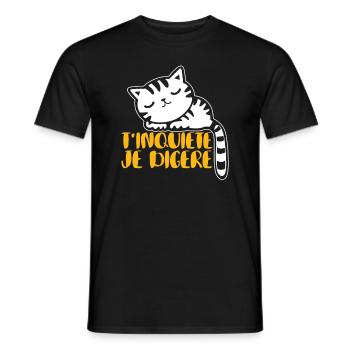 T'inquiètes Je Digère - T-shirt homme - noir - Devant - AI Model Male 178 light (178cm)
