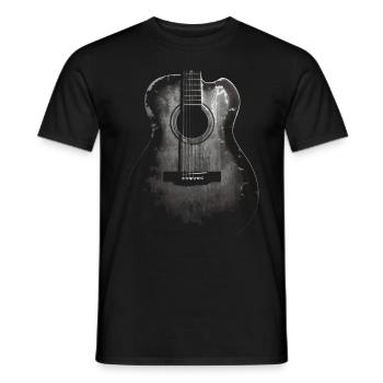 Acoustic guitar - Men's T-Shirt - black - Front - AI Model Male 178 light (178cm)