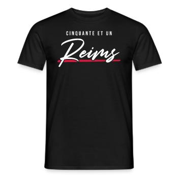 Reims 51 Frankreich Kennzeichen - Männer T-Shirt - Schwarz - Vorne - AI Model Male 178 light (178cm)