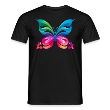 Rainbow Butterfly - Men's T-Shirt - black - Front - AI Model Male 178 light (178cm)