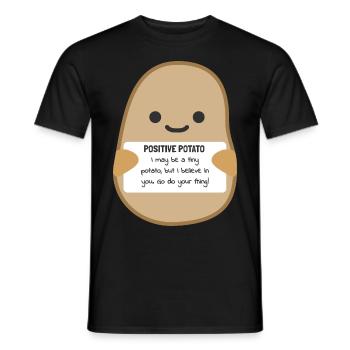 Positive Patate Joie de vivre Attitude face à la vie Joie - T-shirt homme - noir - Devant - AI Model Male 178 light (178cm)