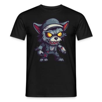 Wolf Halloween Lustig Zombie - Männer T-Shirt - Schwarz - Vorne - AI Model Male 178 light (178cm)