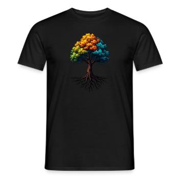 Vibrant Tree of Life Roots - Men's T-Shirt - black - Front - AI Model Male 178 light (178cm)