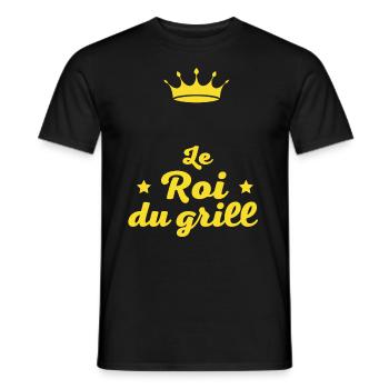 Le Roi Du Grill et PRENOM - T-shirt homme - noir - Devant - AI Model Male 178 light (178cm)