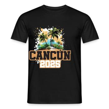 Cancun 2025 Palmen - Männer T-Shirt - Schwarz - Vorne - AI Model Male 178 light (178cm)