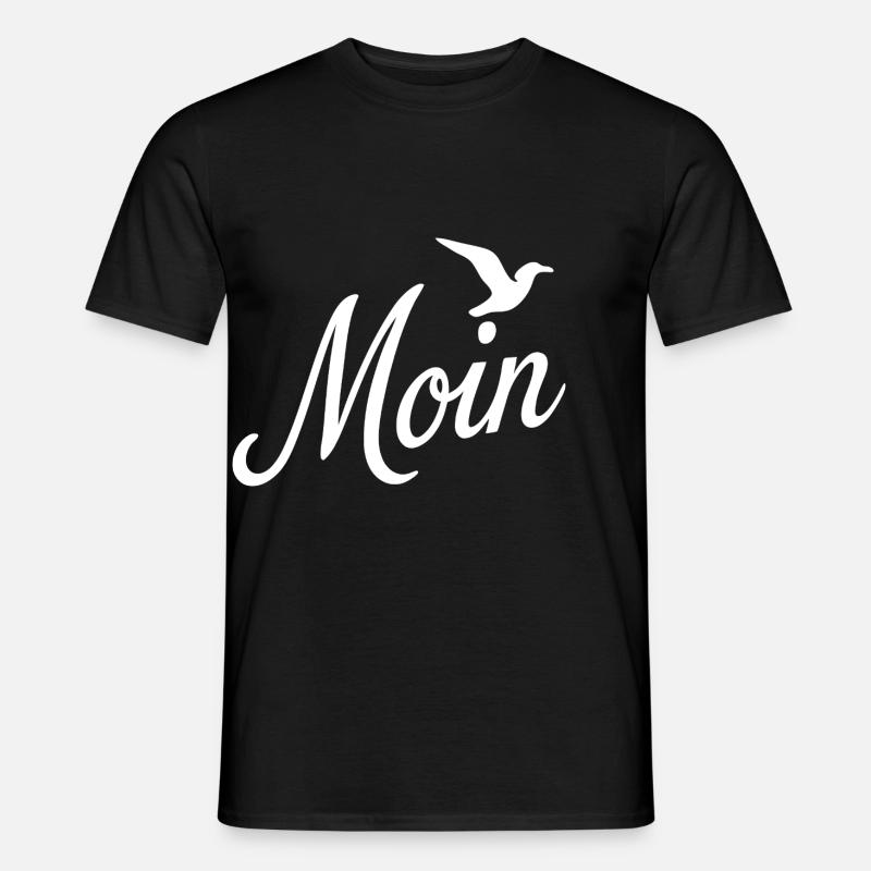 Moin Möwe - Männer T-Shirt - Schwarz
